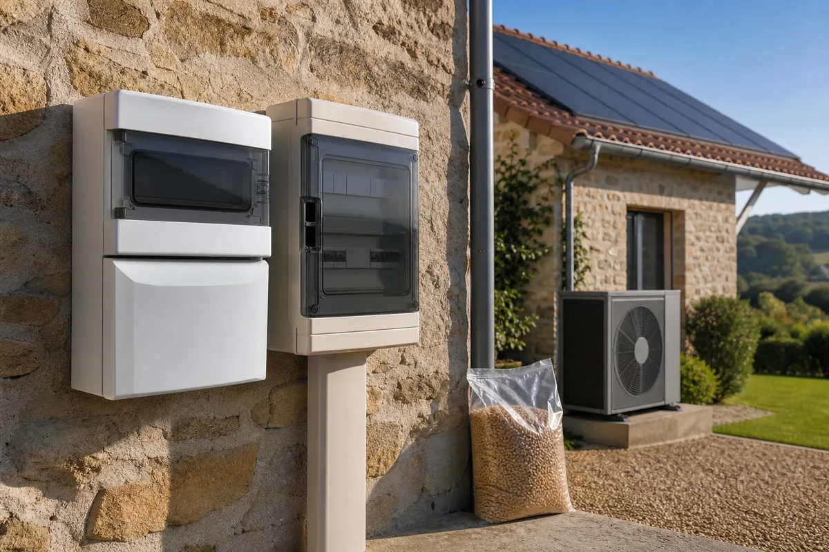 Compteur électrique communicant et coffret de protection d&rsquo;une installation photovoltaïque résidentielle